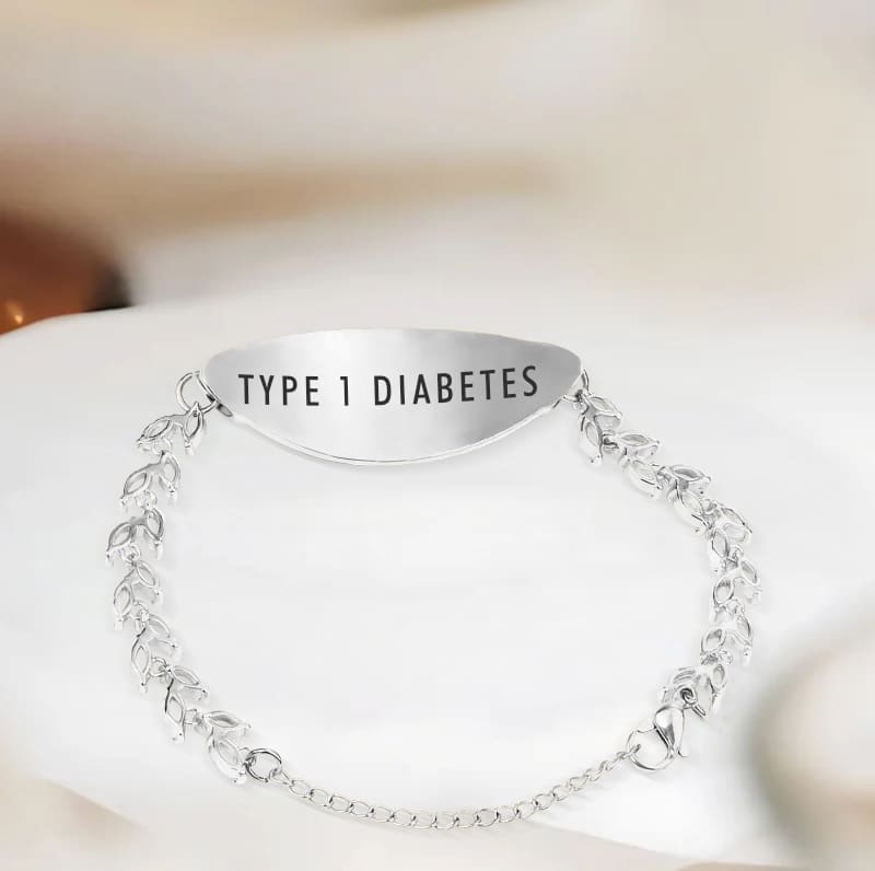 Women's Detailed Diabetes Medical Alert Bracelet