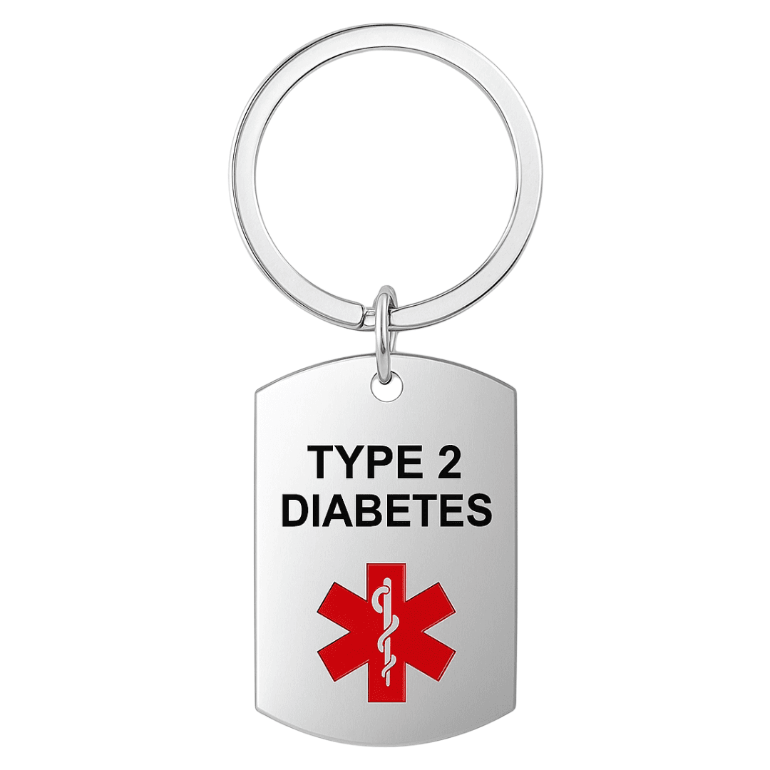 Diabetes Medical Alert Keychain