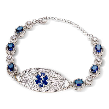 Women's Detailed Diabetes Medical Alert Bracelet