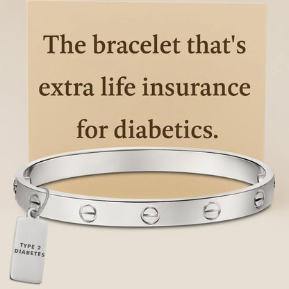 Women’s Classic Love Diabetes Medical Alert Bracelet with pendant