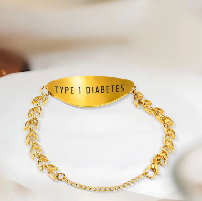 Women's Detailed Diabetes Medical Alert Bracelet