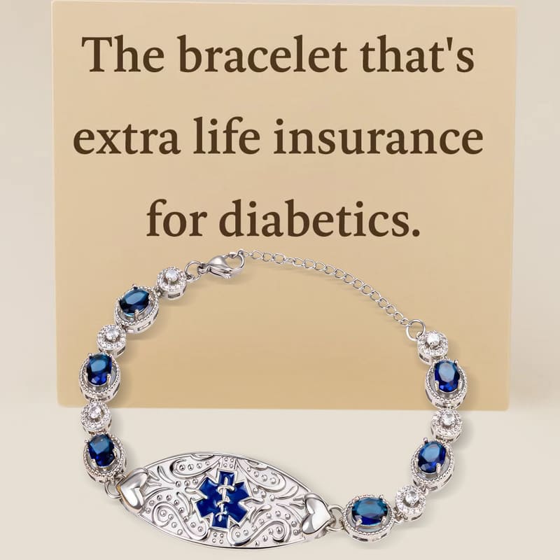 Women's Detailed Diabetes Medical Alert Bracelet