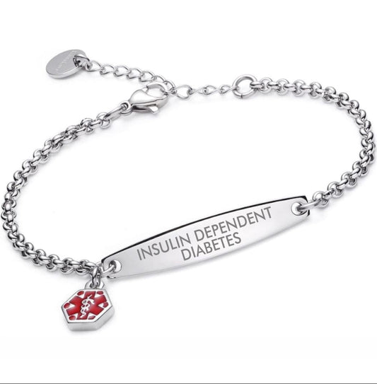 Women’s Insulin Dependent Diabetes Medical Alert Bracelet