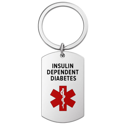 Insulin Dependent Diabetes Medical Alert Keychain