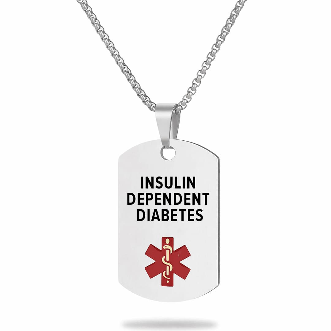 Insulin Dependent Diabetes Medical Alert Necklace