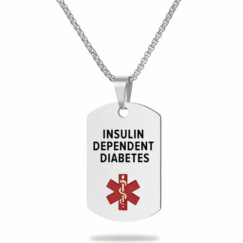 Insulin Dependent Diabetes Medical Alert Necklace