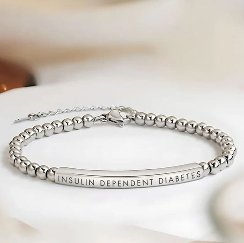 Women’s Slim Insulin Dependent Diabetes Medical Alert Bracelet