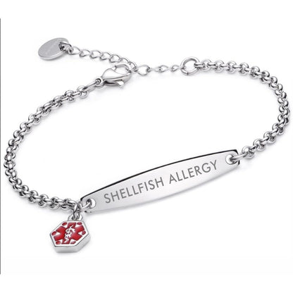 Women’s Shellfish Allergy Medical Alert Bracelet