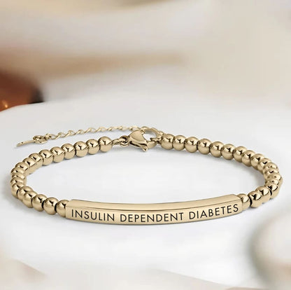 Women’s Slim Insulin Dependent Diabetes Medical Alert Bracelet