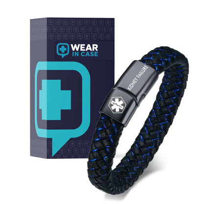 Men’s Kidney Failure Medical Alert Bracelet