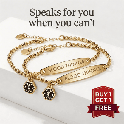 Women's Blood Thinner 1+1 Medical Alert Bracelet