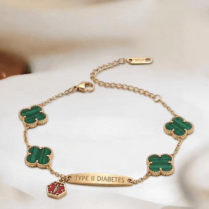 Women Flower Diabetes Medical Alert Bracelet