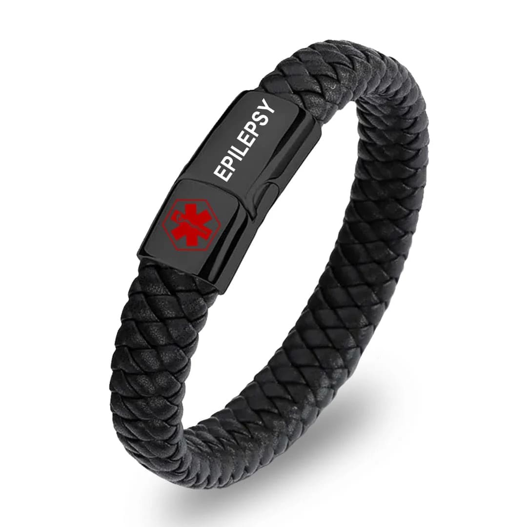 Men's Epilepsy Medical Alert Bracelet
