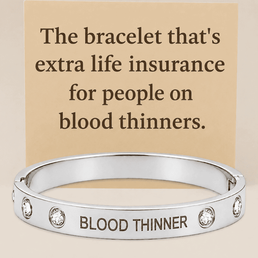 Women's Bangle Blood Thinner Medical Alert Bracelet