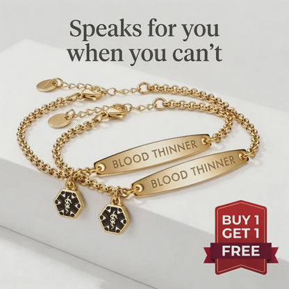 Women's Blood Thinner 1+1 Medical Alert Bracelet