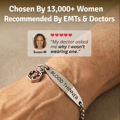 Women’s Blood Thinner Medical Alert Bracelet New